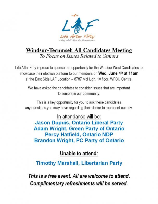 Windsor Tecumseh All Candidates Meeting